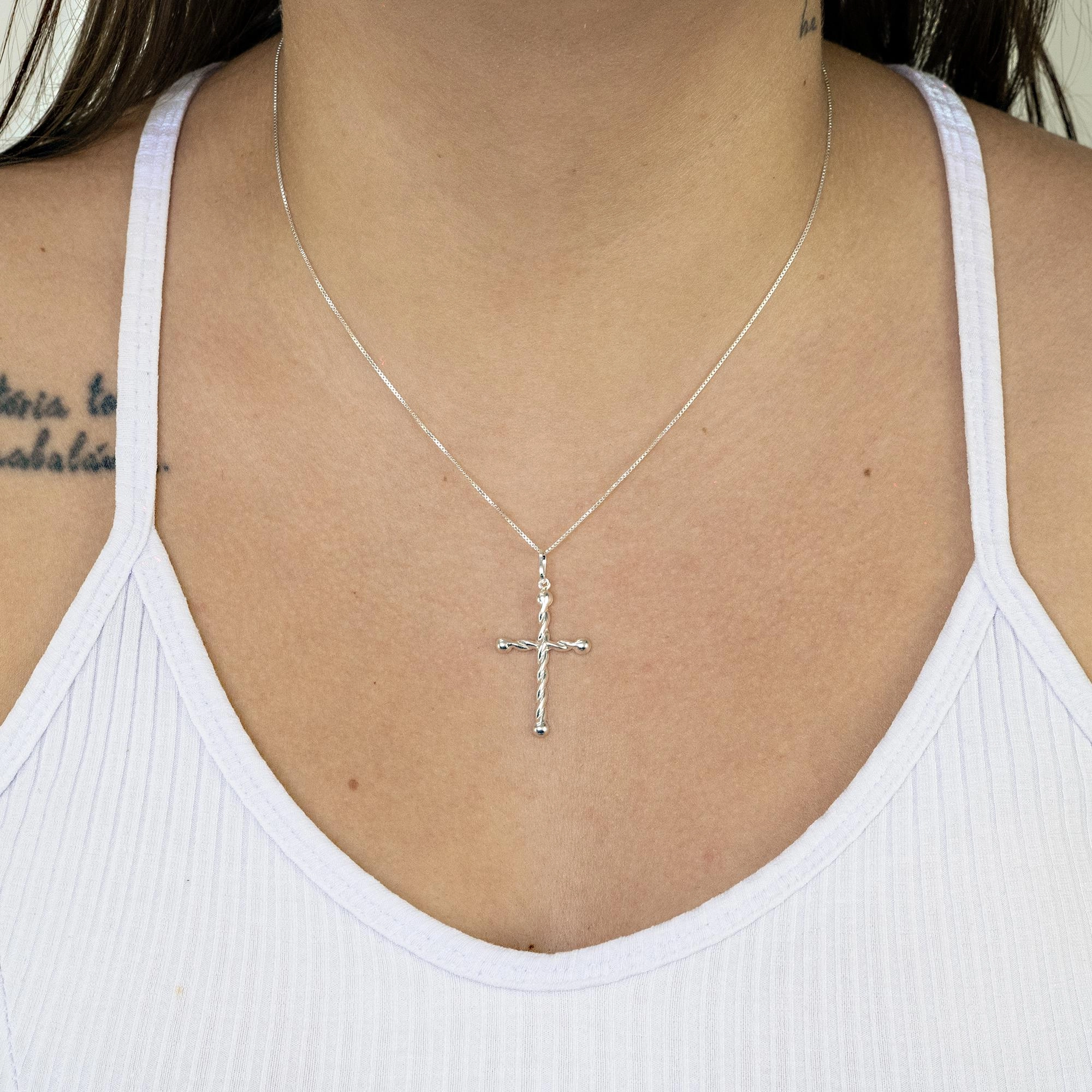 Pingente Prata 925 Cruz Entrelaçada 3.30cm