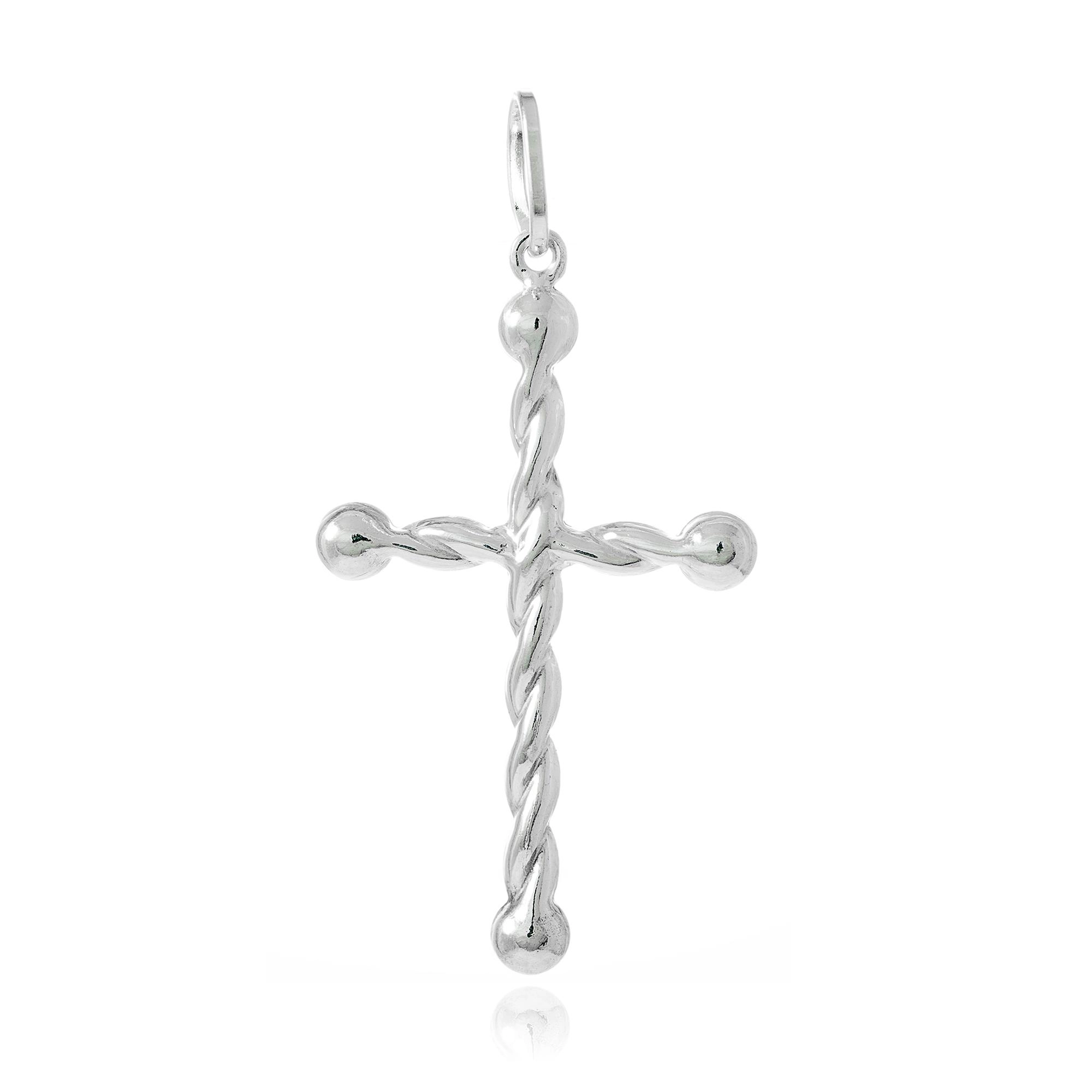 Pingente Prata 925 Cruz Entrelaçada 3.30cm