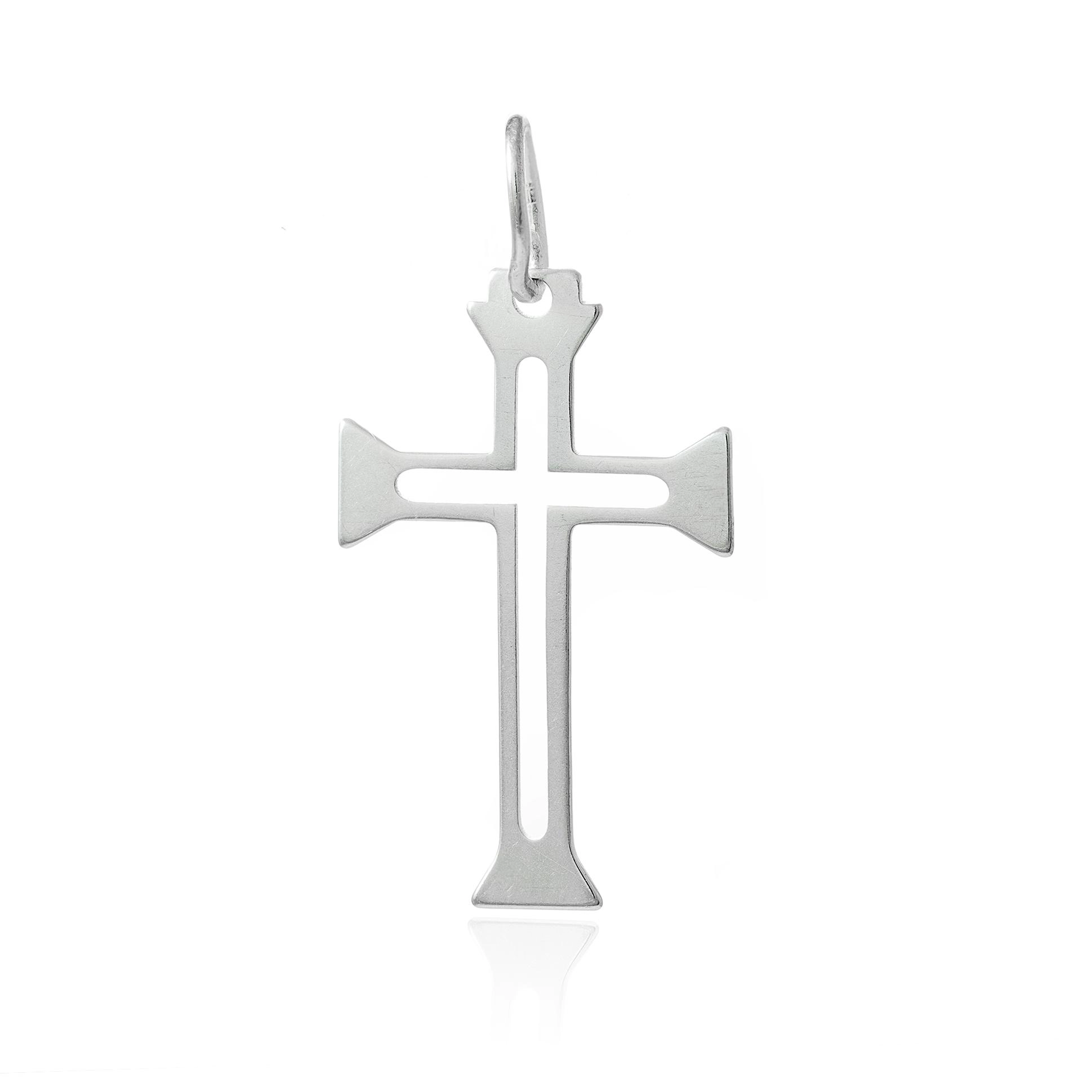 Pingente Prata 925 Cruz Vazada 2.50cm