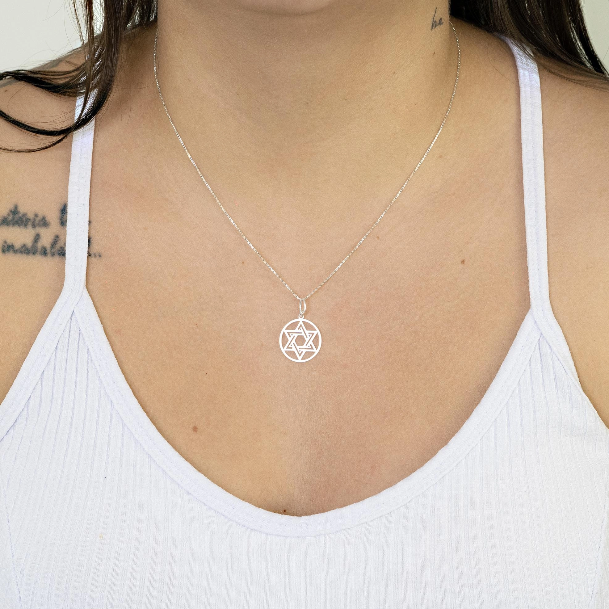 Pingente Prata 925 Estrela de Davi 1.90cm 