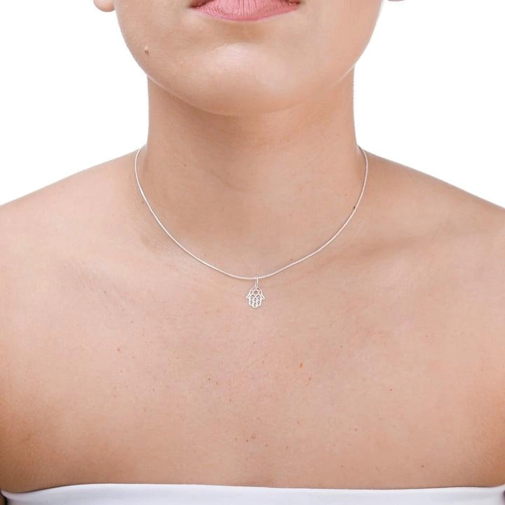 Pingente Prata 925 Mão de Fatima Hamsa Mini