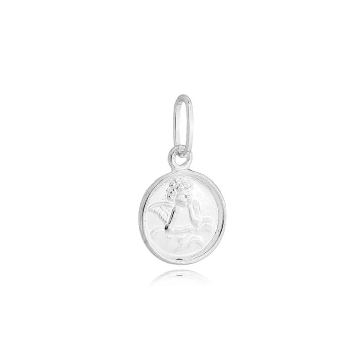 Pingente Prata 925 Medalha Anjo da Guarda Mini