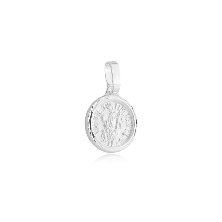 Pingente Prata 925 Medalha São Bento Sentado
