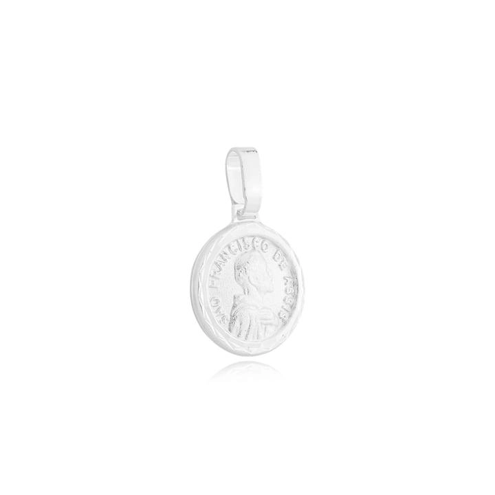 Pingente Prata 925 Medalha São Francisco de Assis