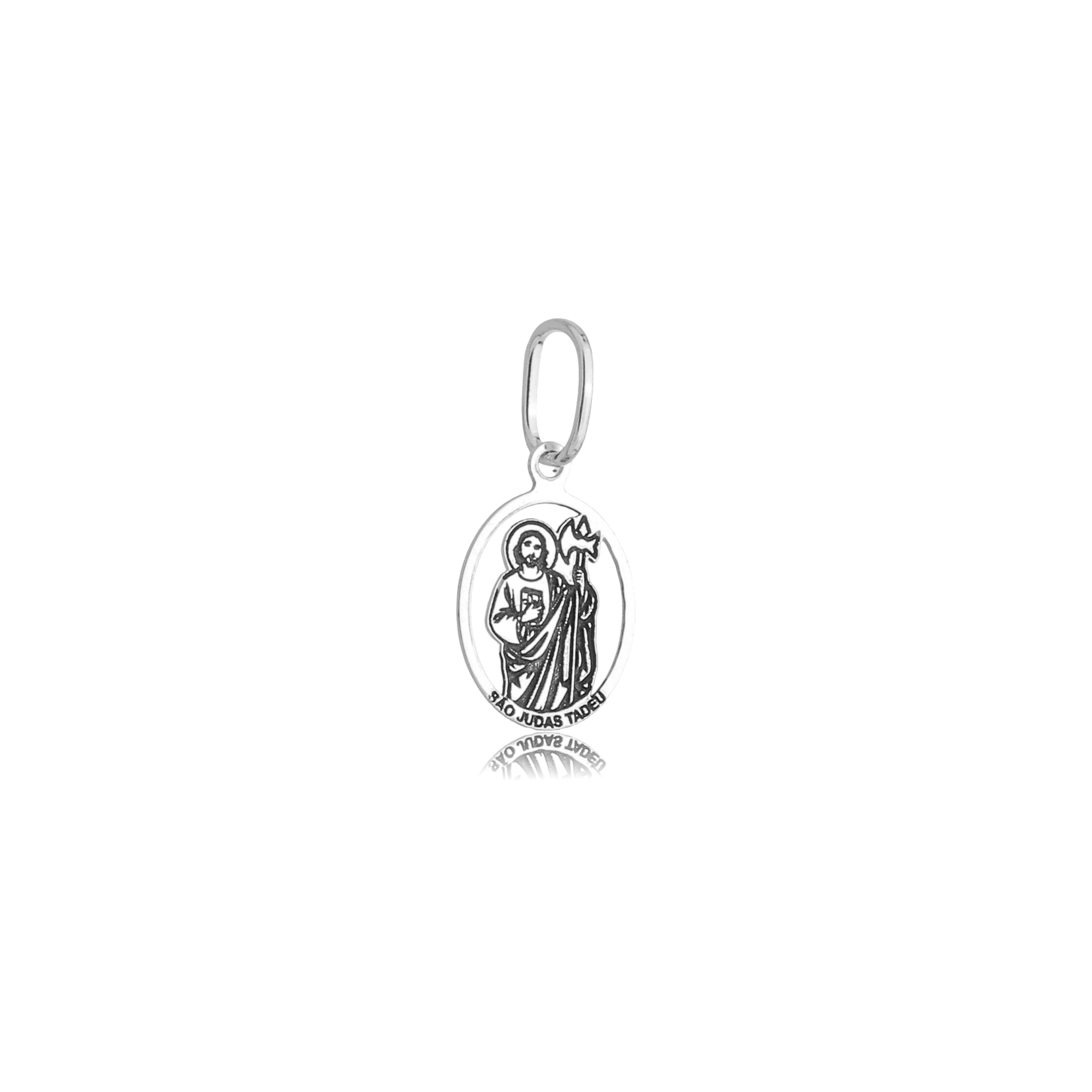 Pingente Prata 925 Medalha São Judas Tadeu 1cm