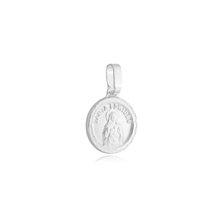 Pingente Prata 925 Medalha Santa Edwiges