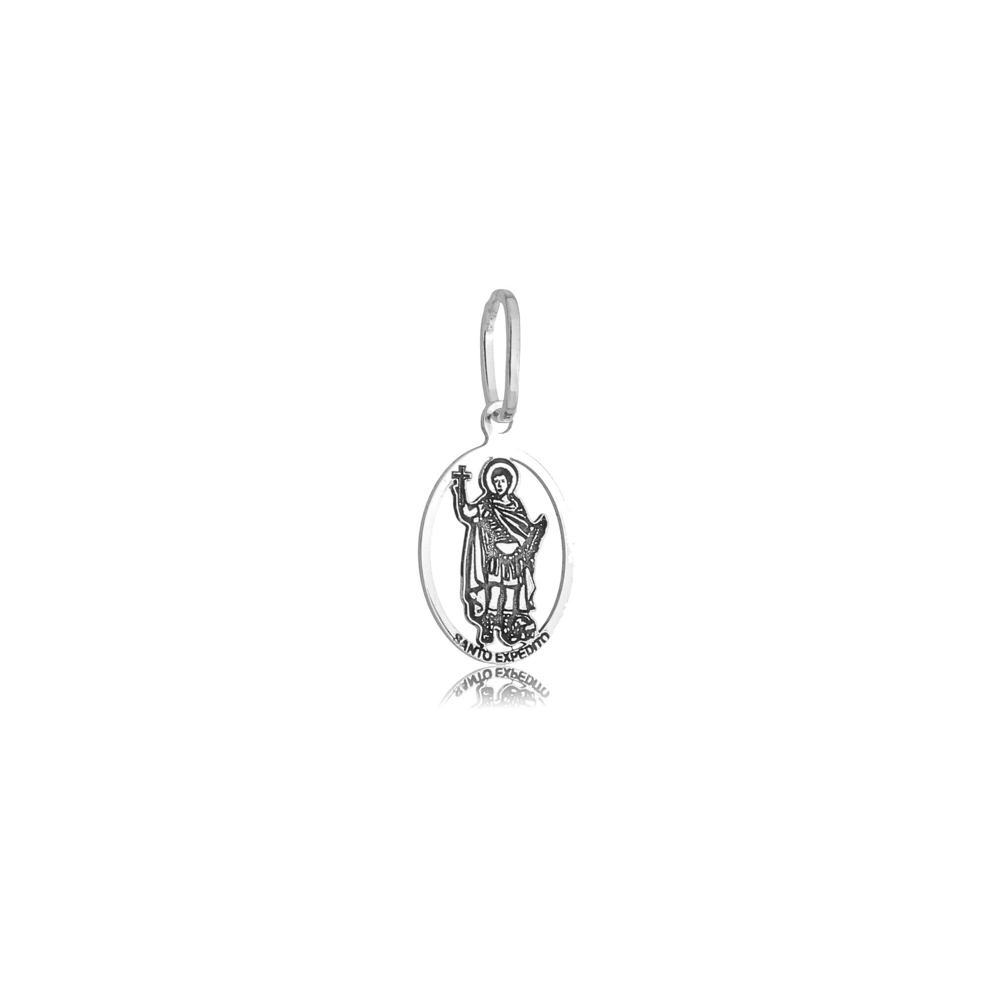 Pingente Prata 925 Medalha Santo Expedito 1cm