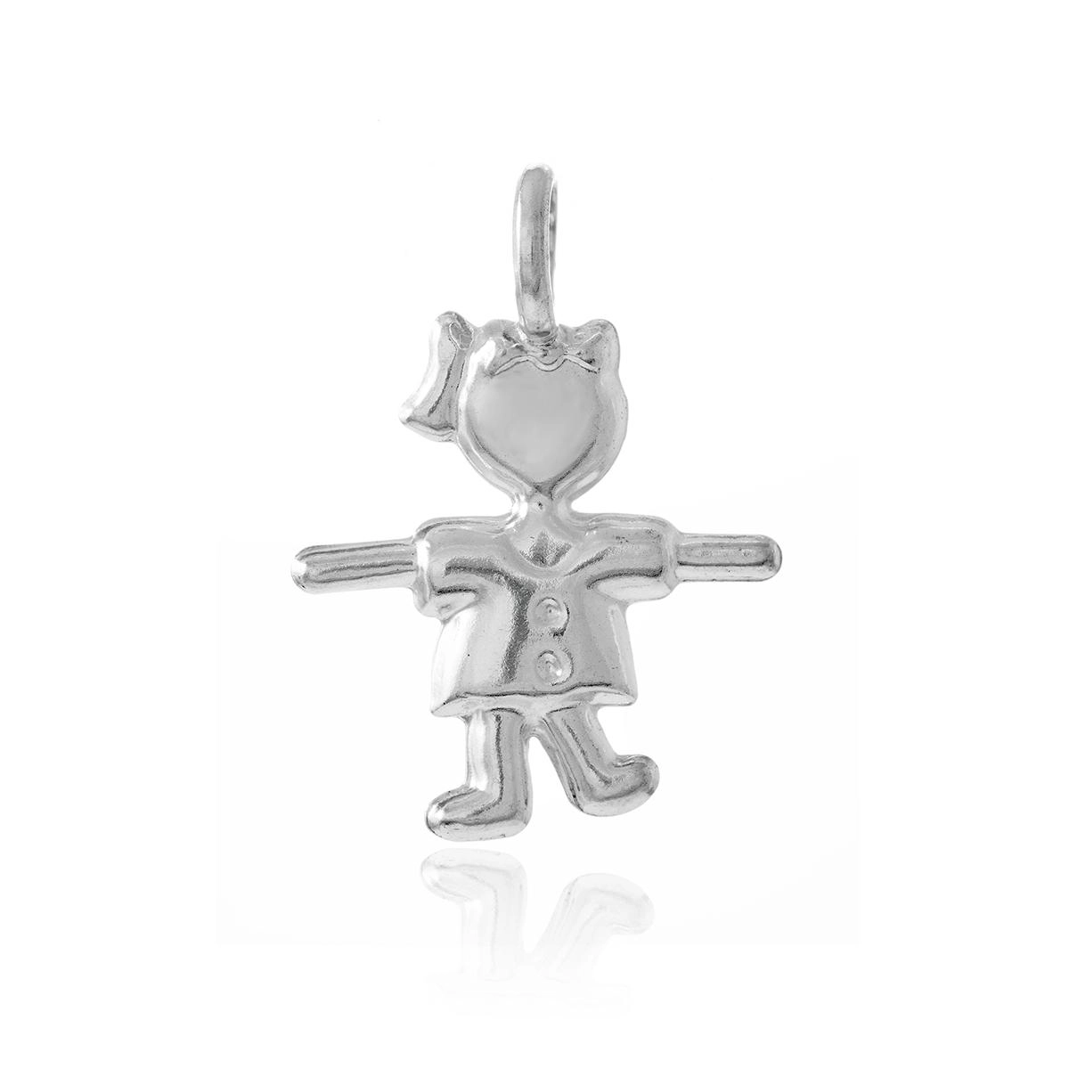Pingente Prata 925 Menina 1.50cm 