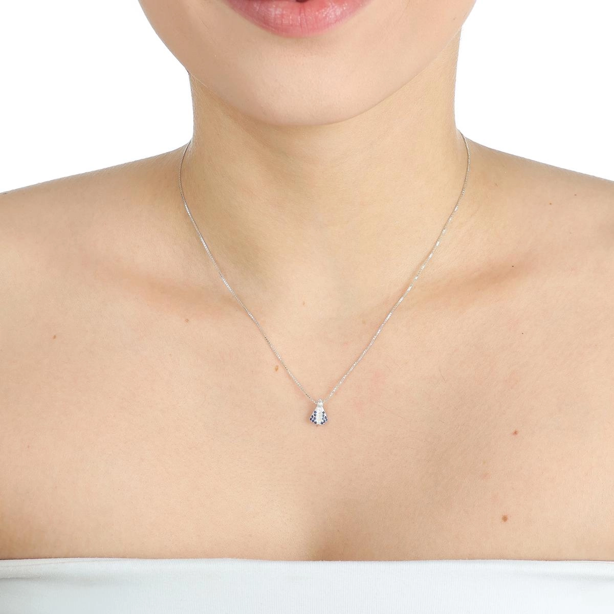 Pingente Prata 925 Nossa Senhora Aparecida Mini Zircônias 9.5mm