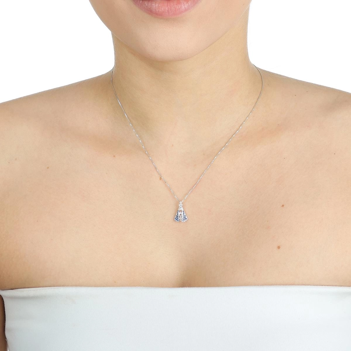 Pingente Prata 925 Nossa Senhora Aparecida Zircônias 15mm