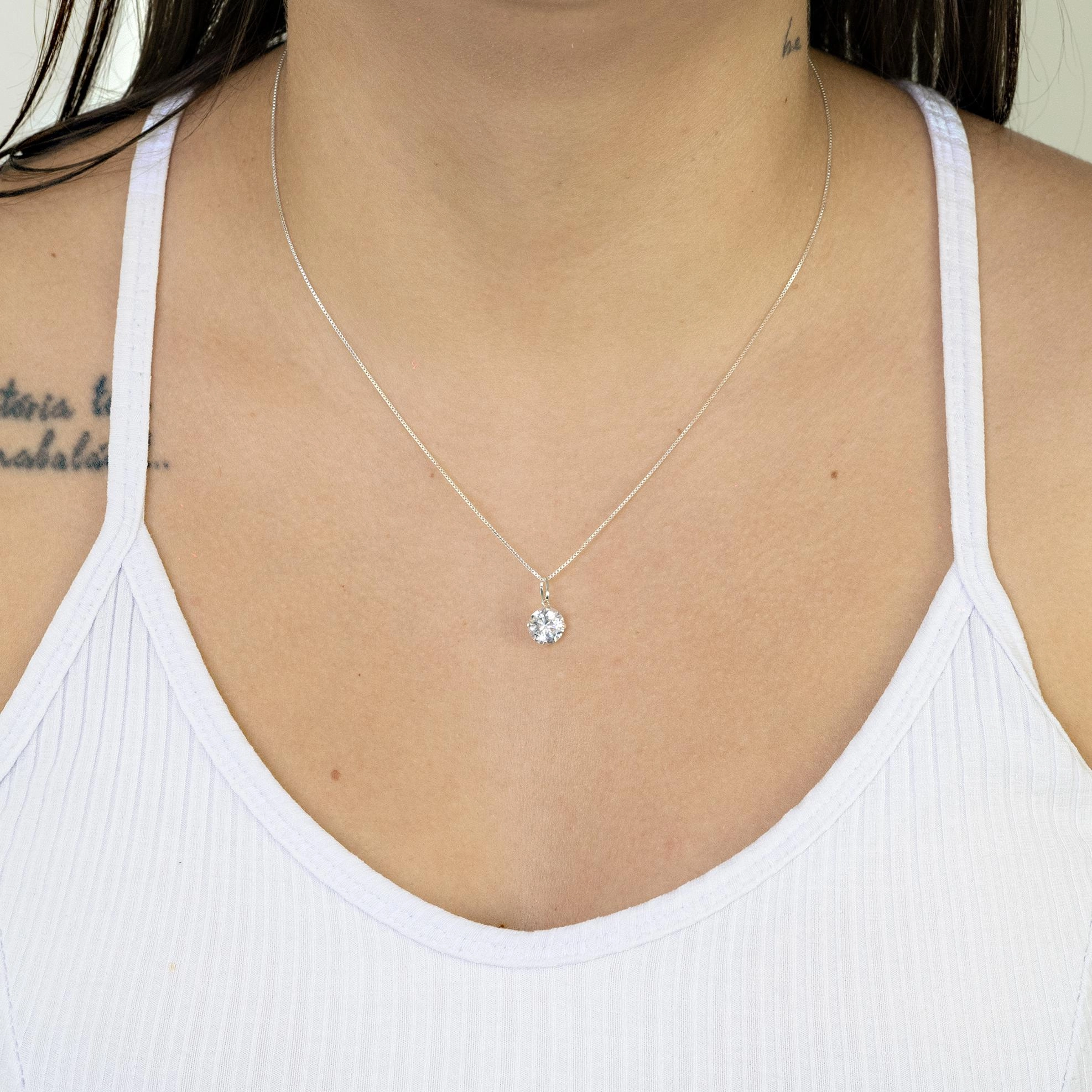 Pingente Prata 925 Ponto de Luz 8mm