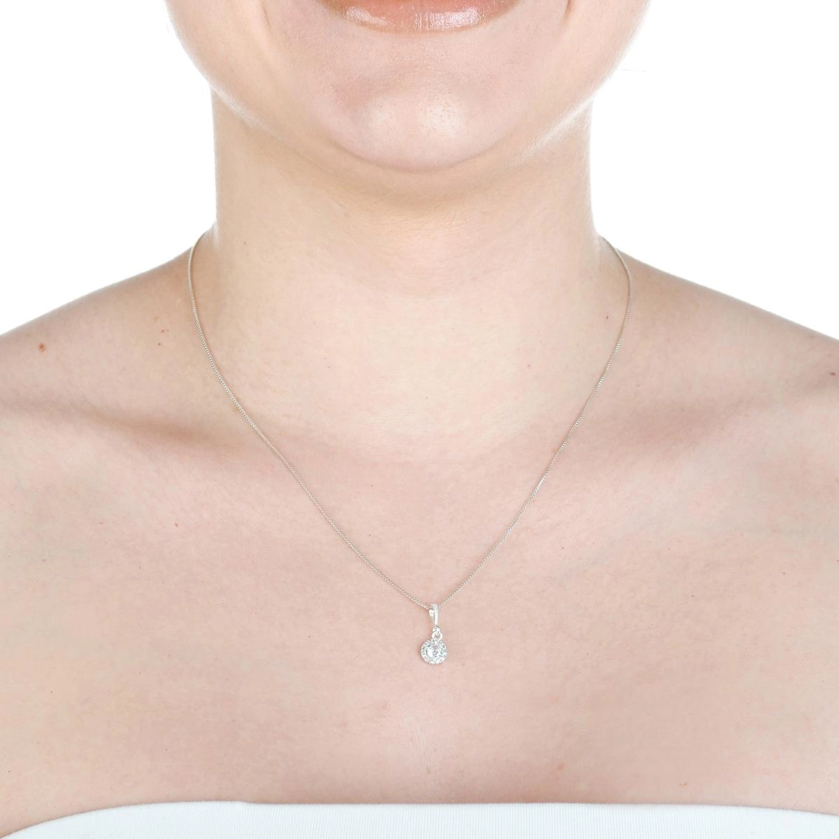 Pingente Prata 925 Ponto de Luz C/Zircônias 7mm