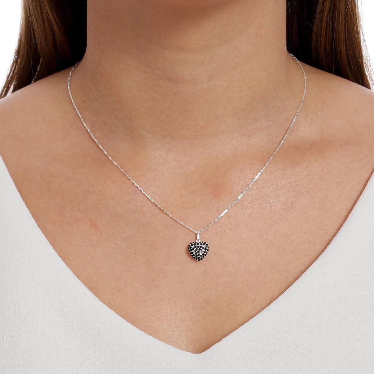 Pingente Prata Coração C/Zircônia 10.80mm Prata 925