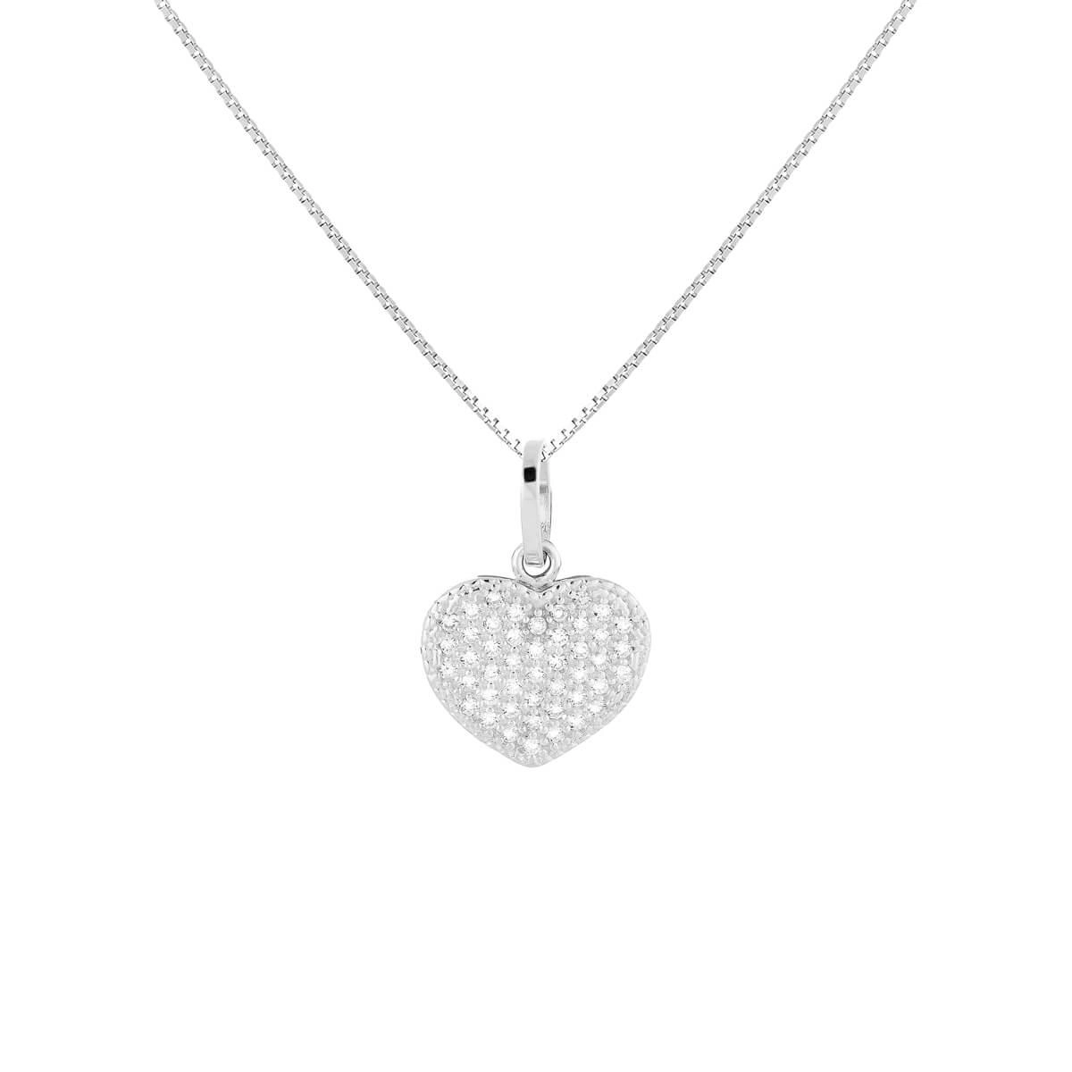 Pingente Prata Coração C/Zircônia 11mm Prata 925