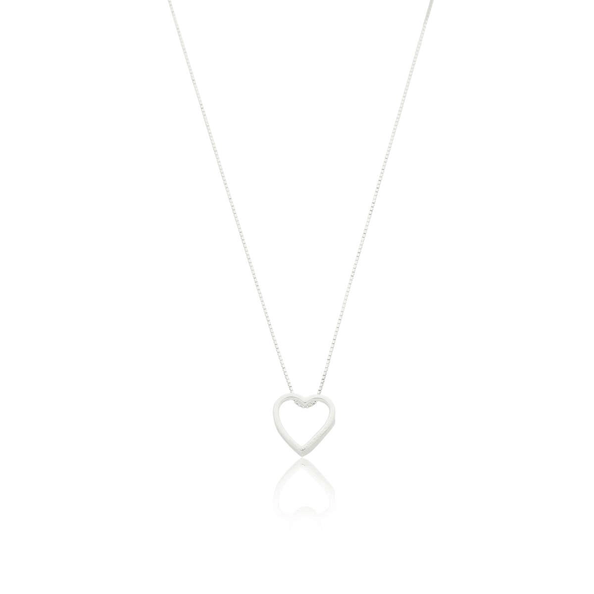 Pingente Prata Coração Liso 1cm Prata 925