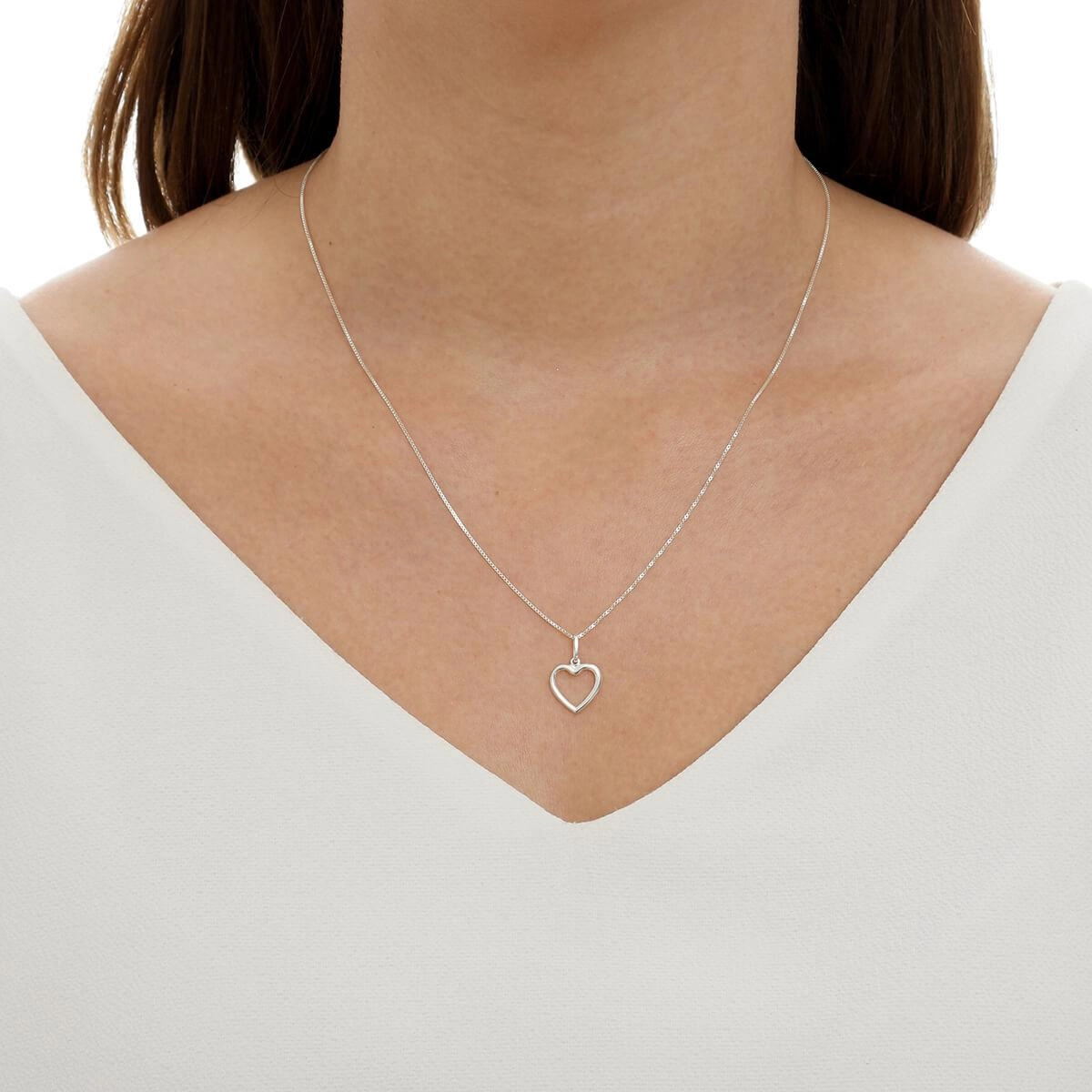 Pingente Prata Coração Vazado 11mm Prata 925