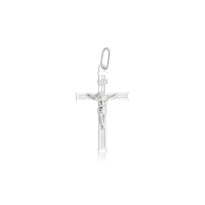 Pingente Prata Cruz Cristo Inri 2.40cm Prata 925