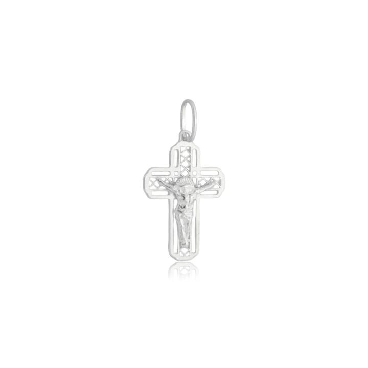 Pingente Prata Cruz Cristo Vazada 1.80cm Prata 925
