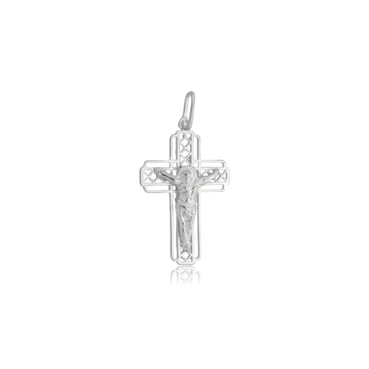 Pingente Prata Cruz Cristo Vazado 2.70cm Prata 925