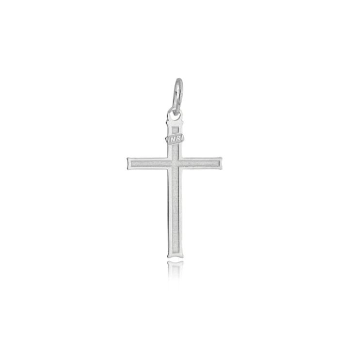 Pingente Prata Cruz Inri 2.40cm Prata 925