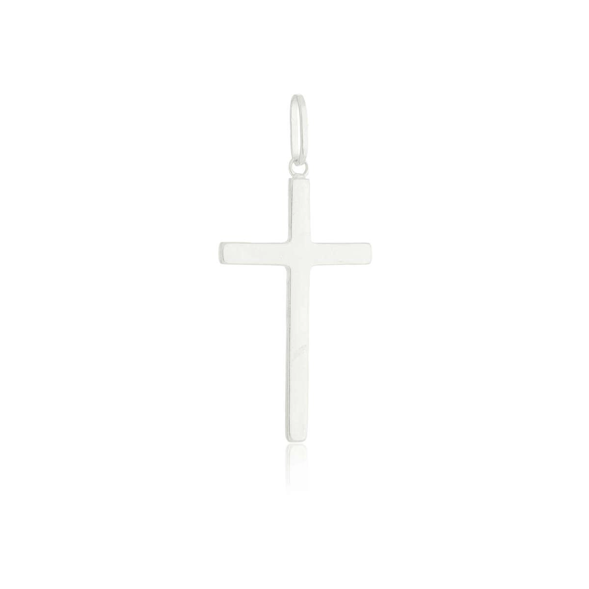 Pingente Prata Cruz Lisa 3.20cm Prata 925