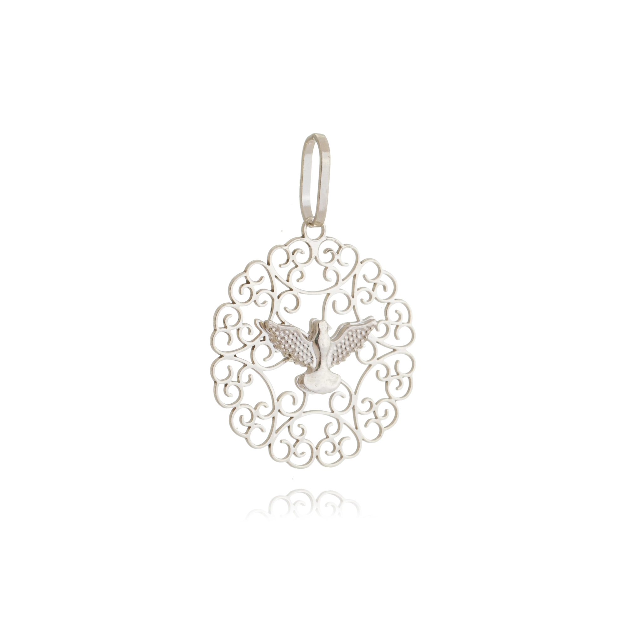 Pingente Prata Divino Espírito Santo 2.20cm Prata 925