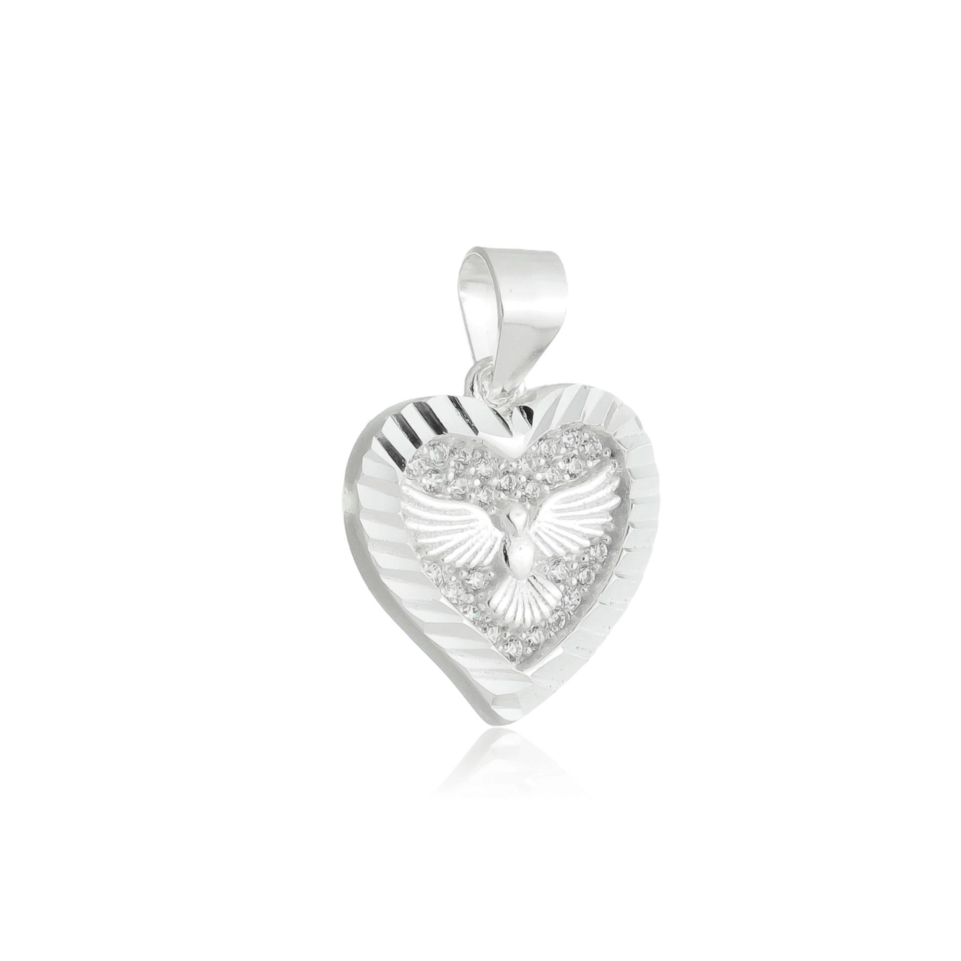 Pingente Prata Divino Espirto Santo 1.50cm Prata 925