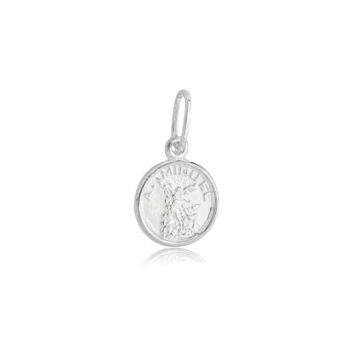 Pingente Prata Medalha Arcanjo Miguel 1.15cm Prata 925