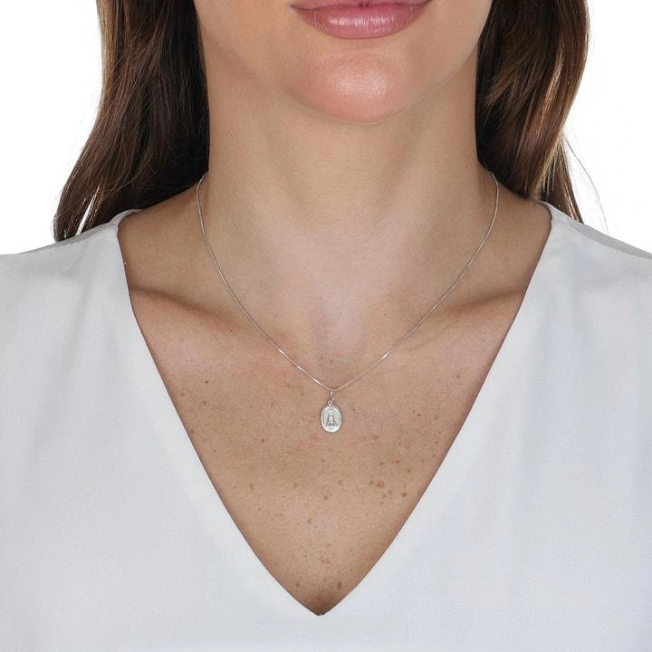 Pingente Prata Medalha Nossa Senhora da Aparecida 1.35cm Prata 925