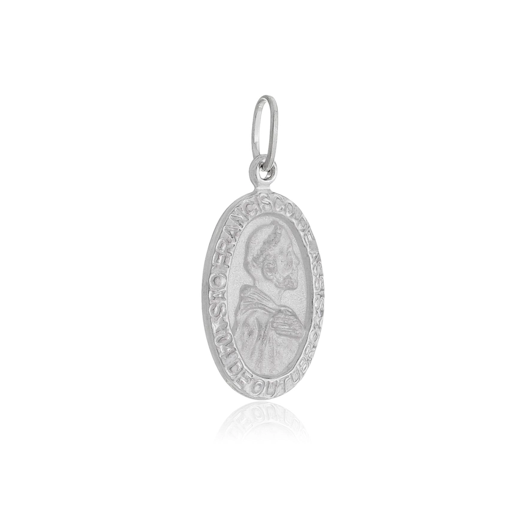 Pingente Prata Medalha São Francisco de Assis 1.80cm