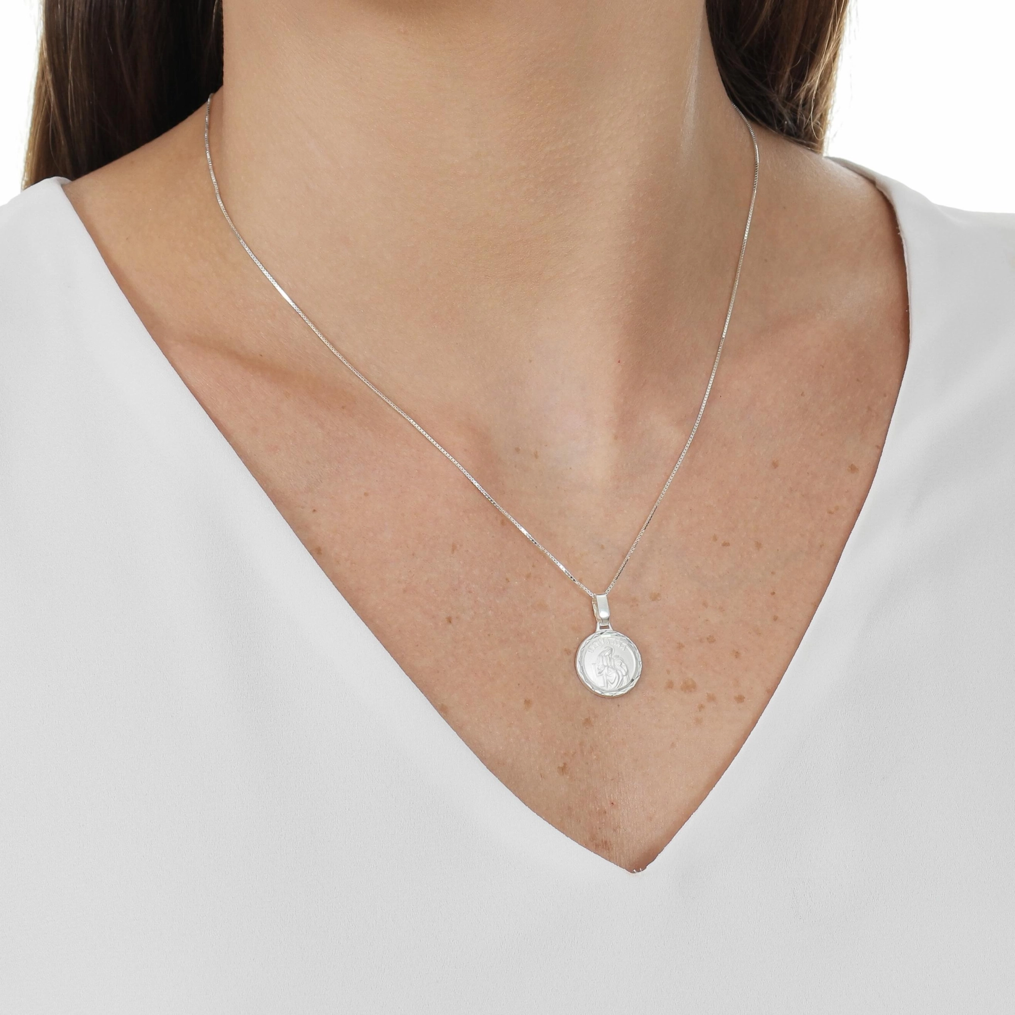 Pingente Prata Medalha Santa Ana Prata 925