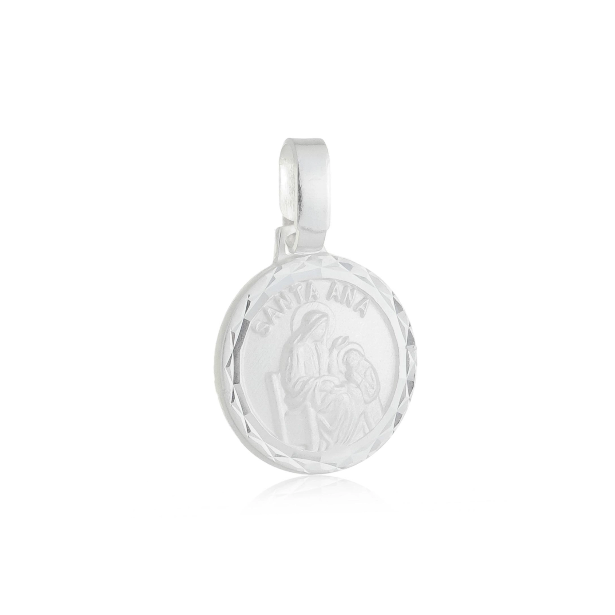 Pingente Prata Medalha Santa Ana Prata 925