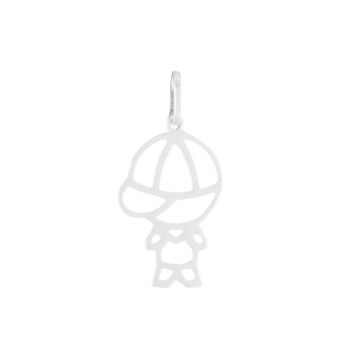 Pingente Prata Menino 18mm Prata 925