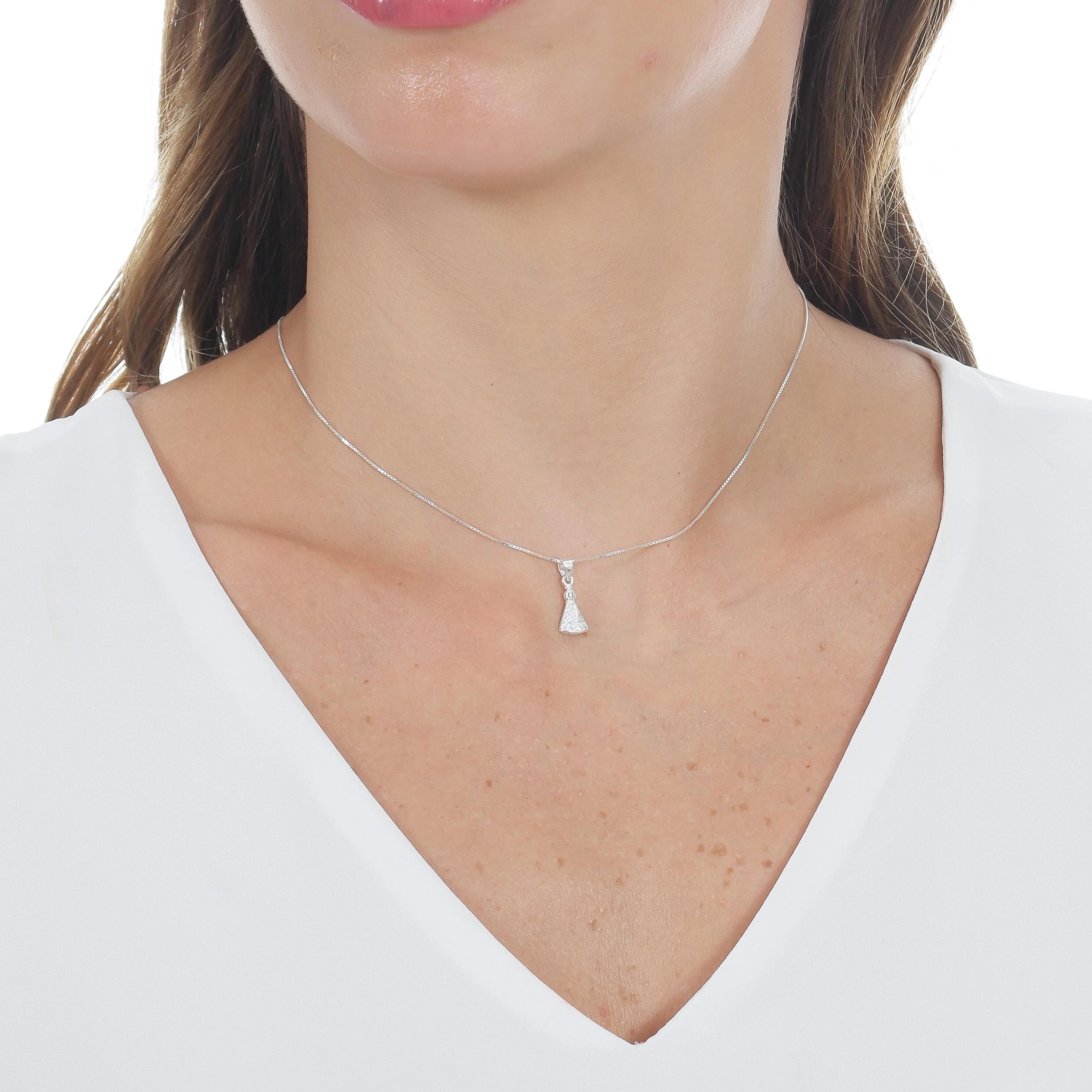 Pingente Prata Nossa Senhora 14mm Prata 925
