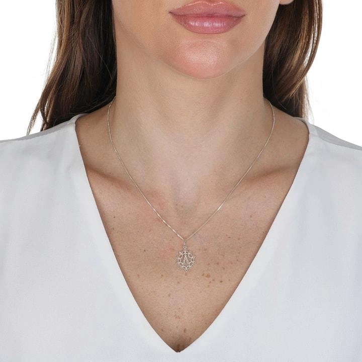 Pingente Prata Nossa Senhora 2cm Prata 925