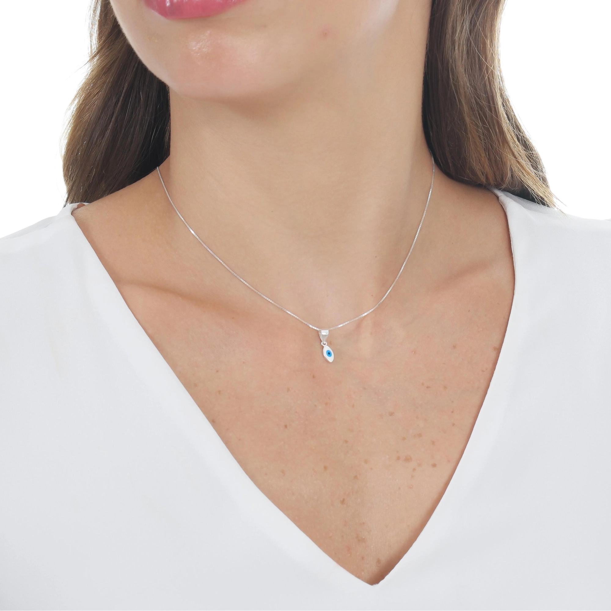 Pingente Prata Olho Grego 10mm Prata 925