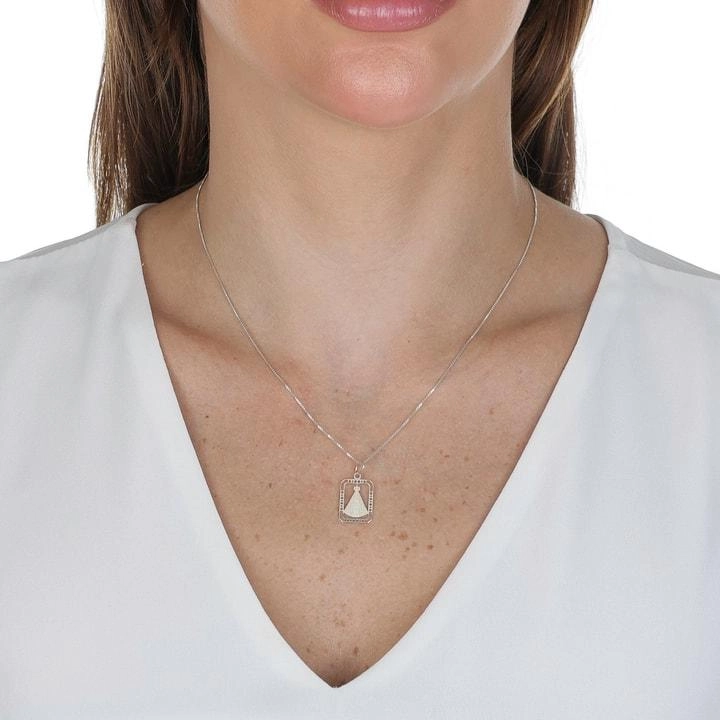 Pingente Prata Retrato Nossa Senhora 1.80cm Prata 925
