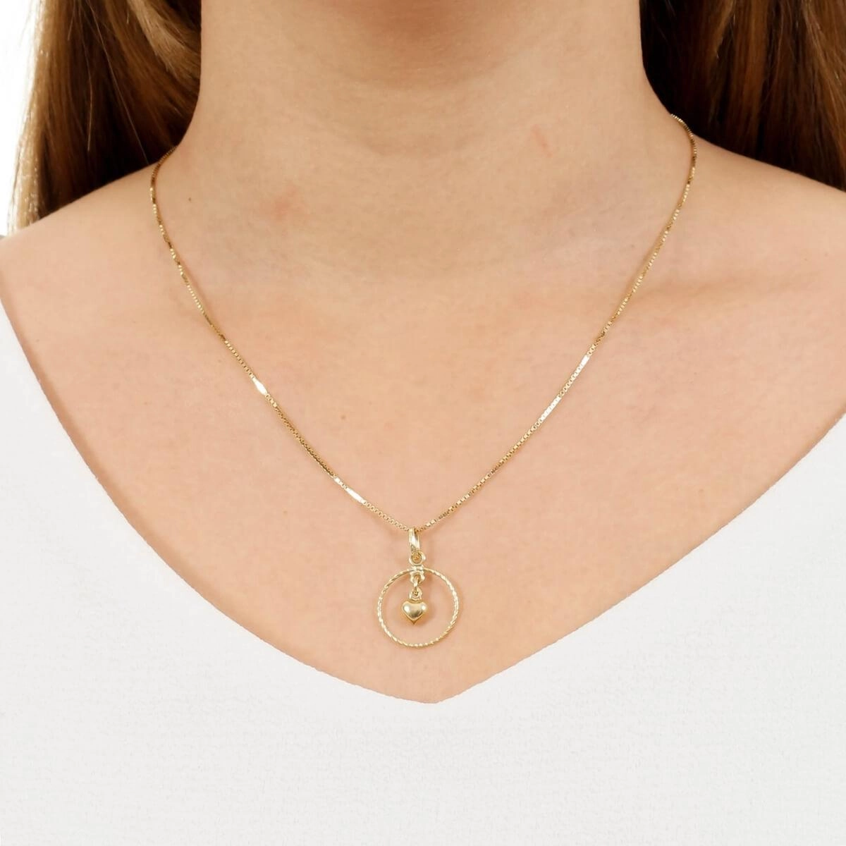 Pingete Ouro 18k Coração Pendurado 21mm