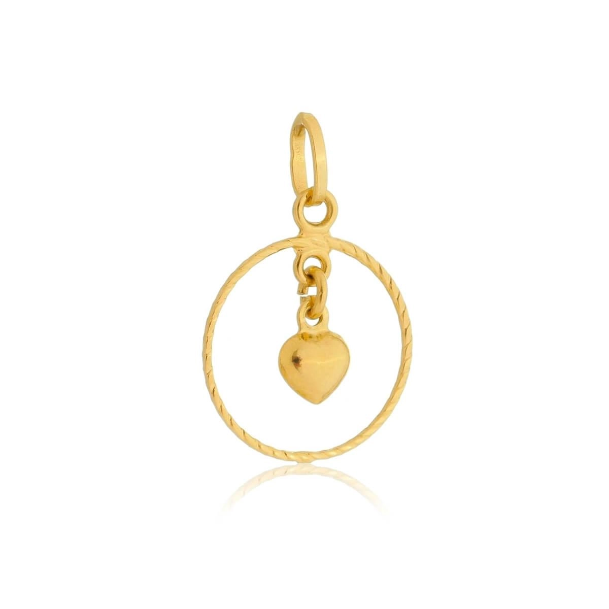Pingete Ouro 18k Coração Pendurado 21mm
