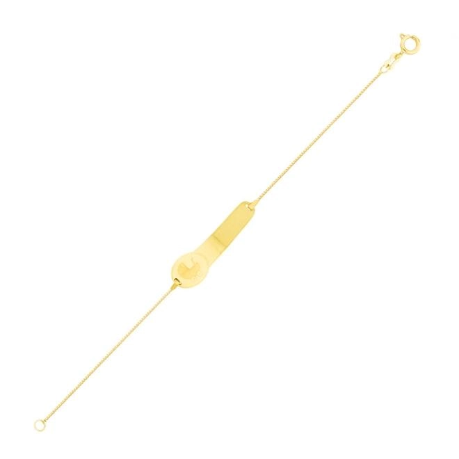 Pulseira Ouro 18k Chapa Carrinho de Bebê 13.5cm 1.55 gramas