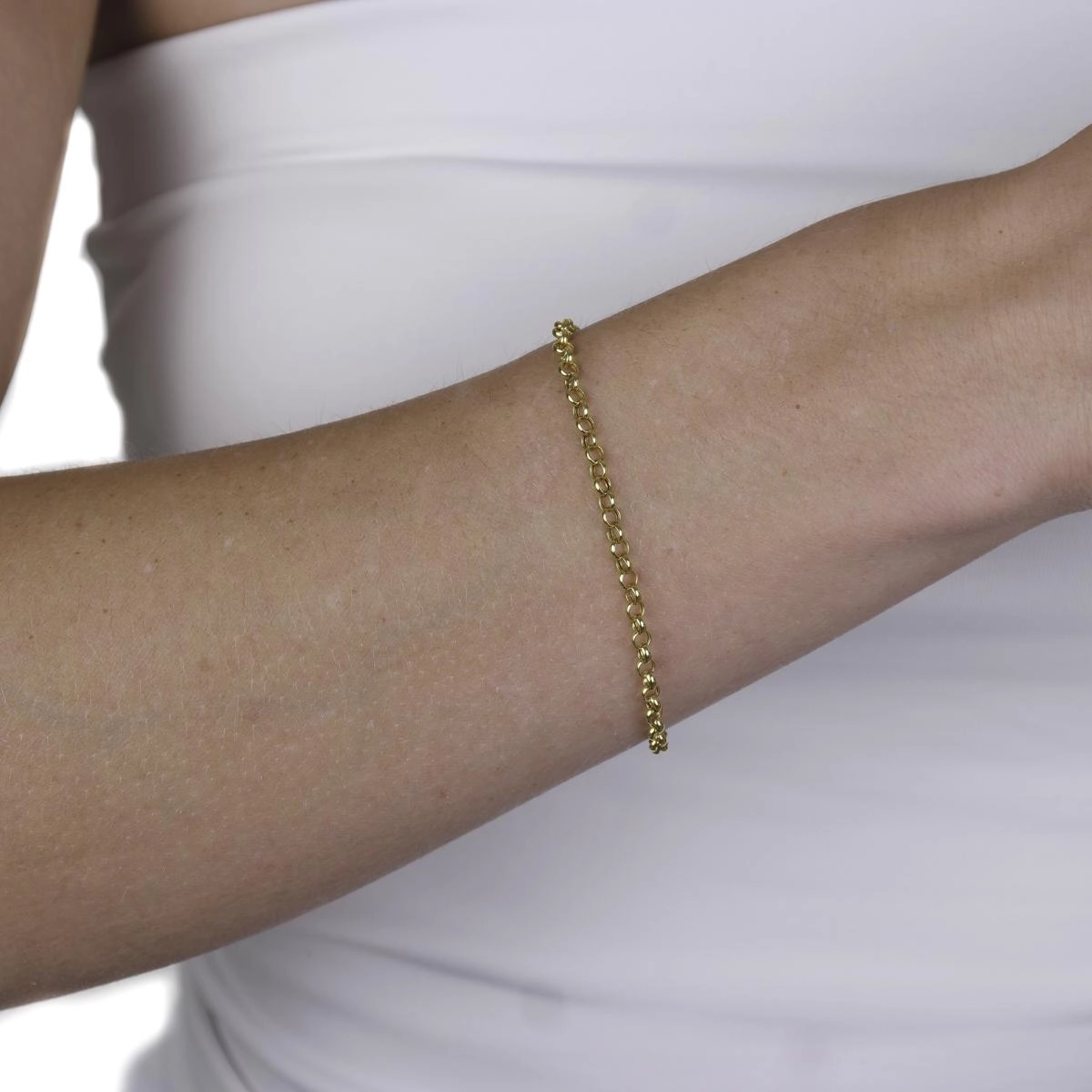 Pulseira Ouro 18k Elo Português 18.50cm 3.30mm