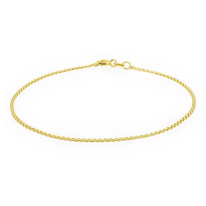 Pulseira Ouro 18k Feminina Esteira Bismarck 18cm 1.00 Gramas