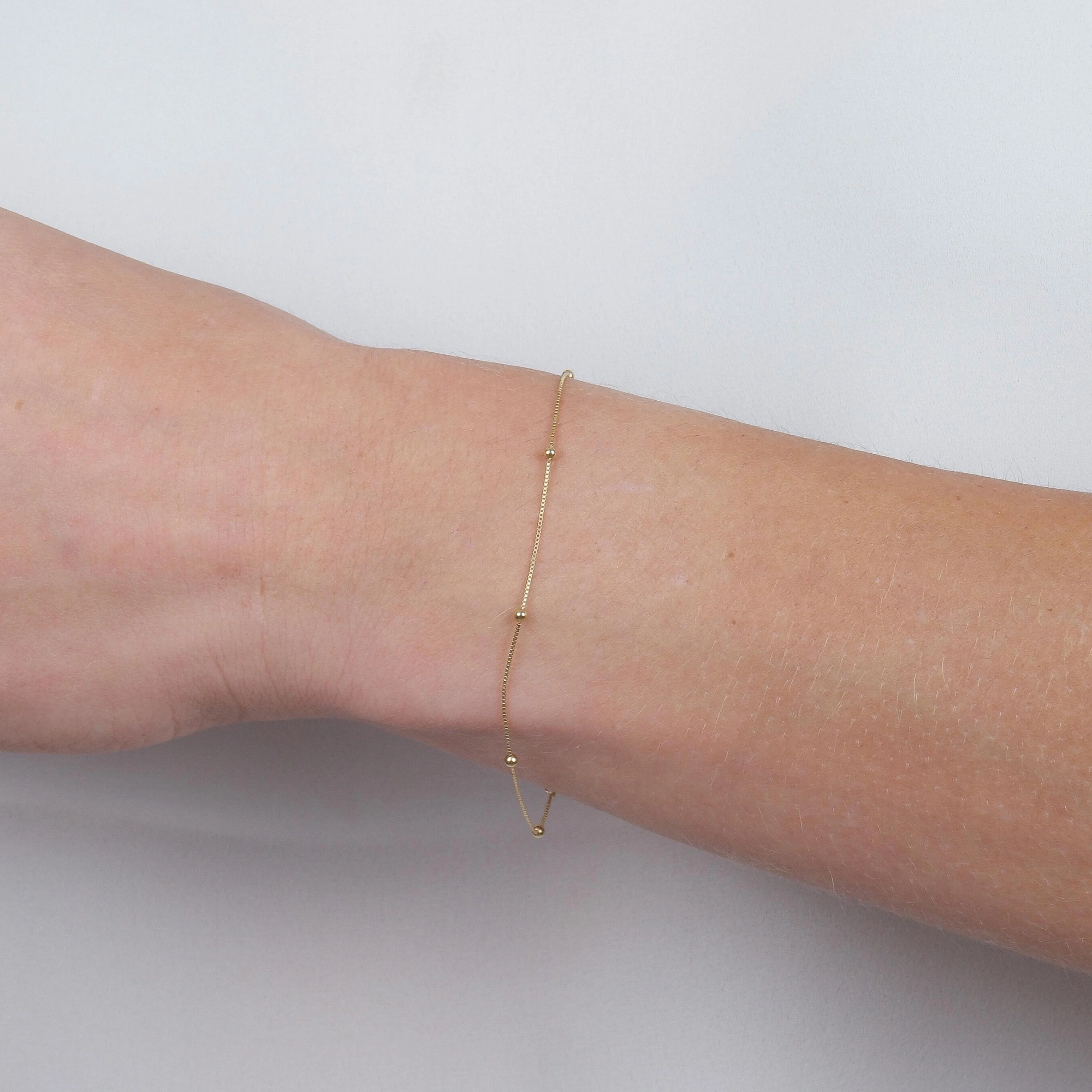 Pulseira Ouro 18k Feminina Veneziana Bola 18cm 0.70 Gramas