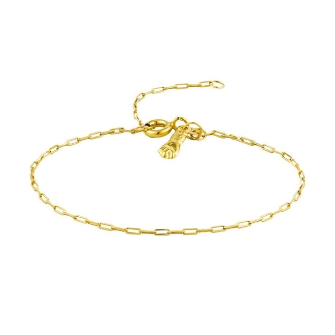 Pulseira Ouro 18k Infantil Cartier 15cm Regulavel Figa 0.65 Gr