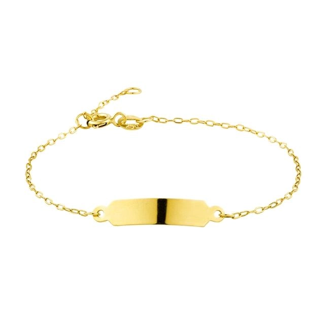 Pulseira Ouro 18k Infantil Chapa Cartier 16cm 0.85 Gramas