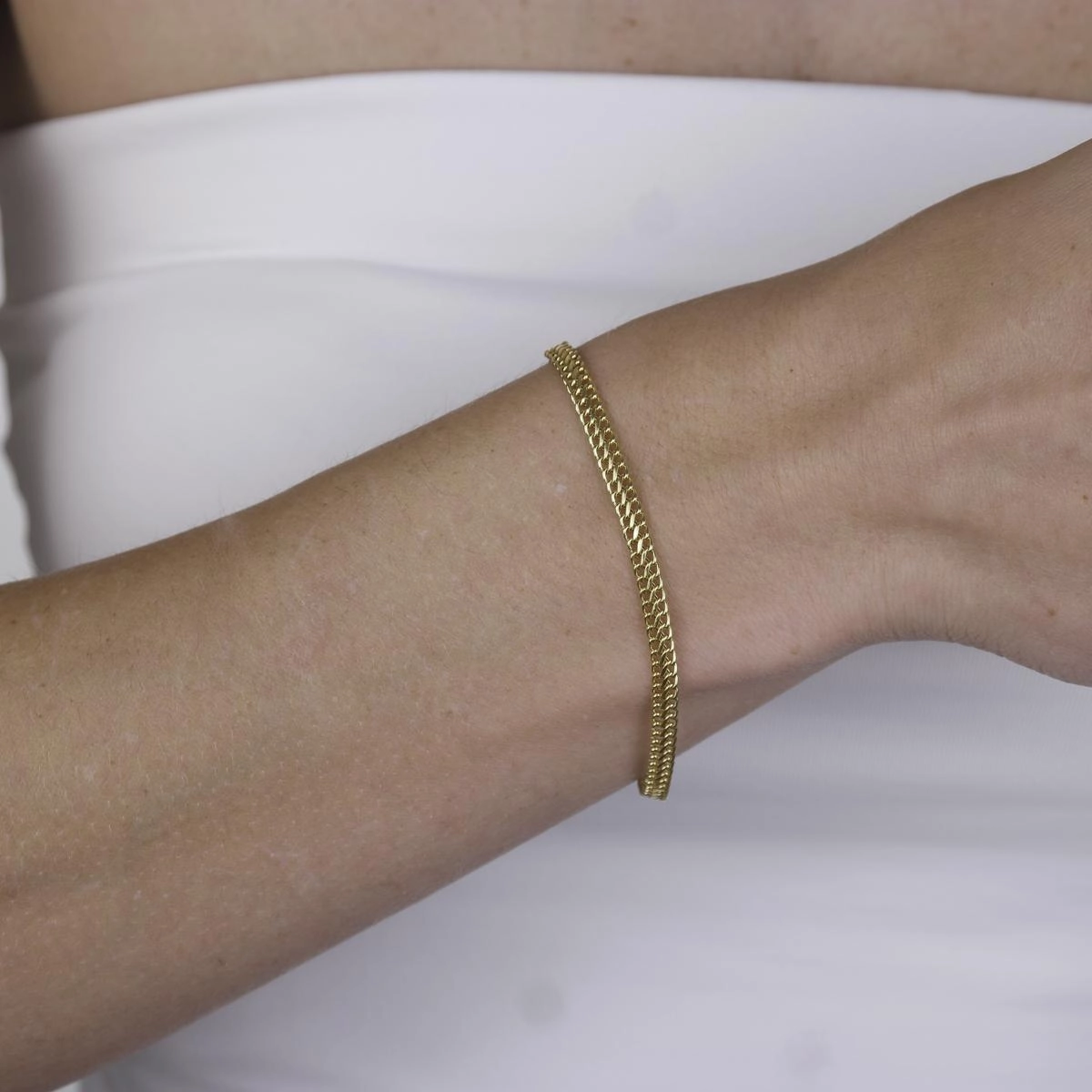 Pulseira Ouro 18k Lacraia 18cm 3.90mm