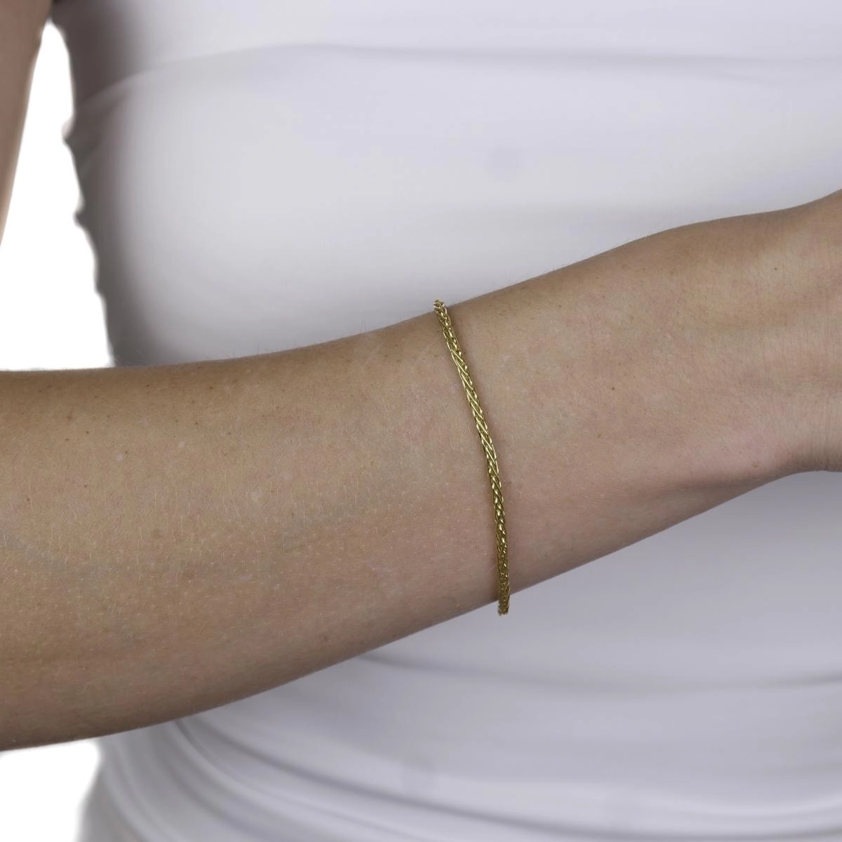 Pulseira Ouro 18k Palmeira 18cm 2.40mm