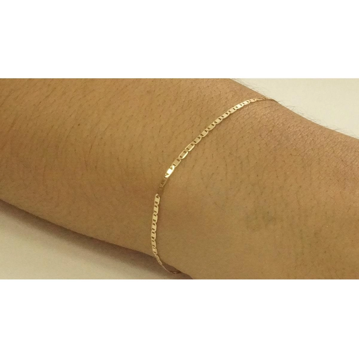 Pulseira Ouro 18k Piastrine 19cm 0.65 gramas