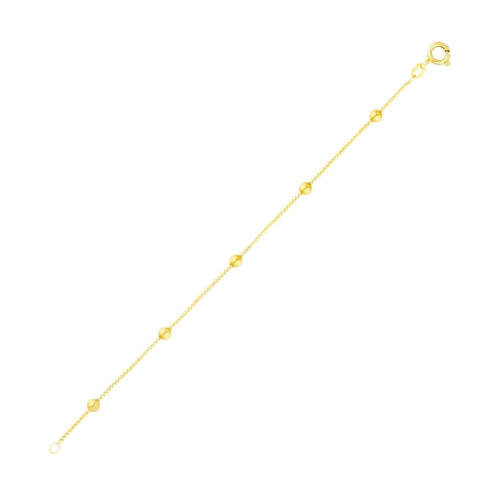 Pulseira Ouro 18k Veneziana C/Bola 13cm 1.45 Gramas