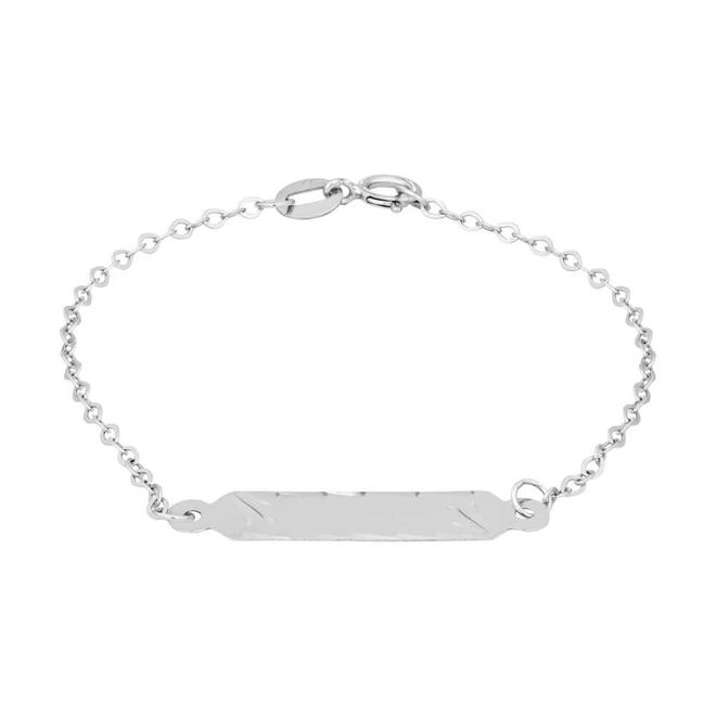Pulseira Ouro Branco 18k Infantil Cartier Chapa 0.60 gramas